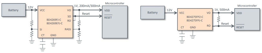 应用电路图 - ROHM Semiconductor 低静态电流解决方案